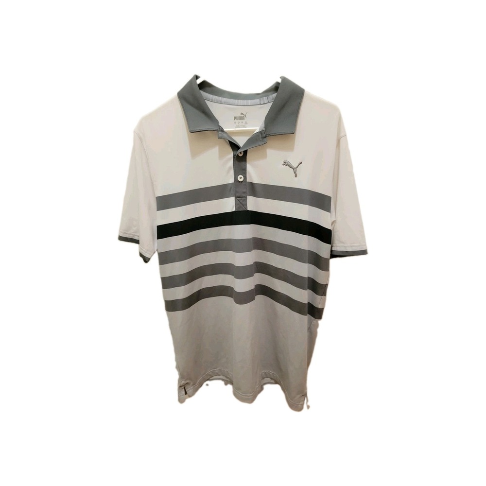 PUMA Men's Golf Polo Multicolor Stripe Size Medium NWOT Rickie Fowler